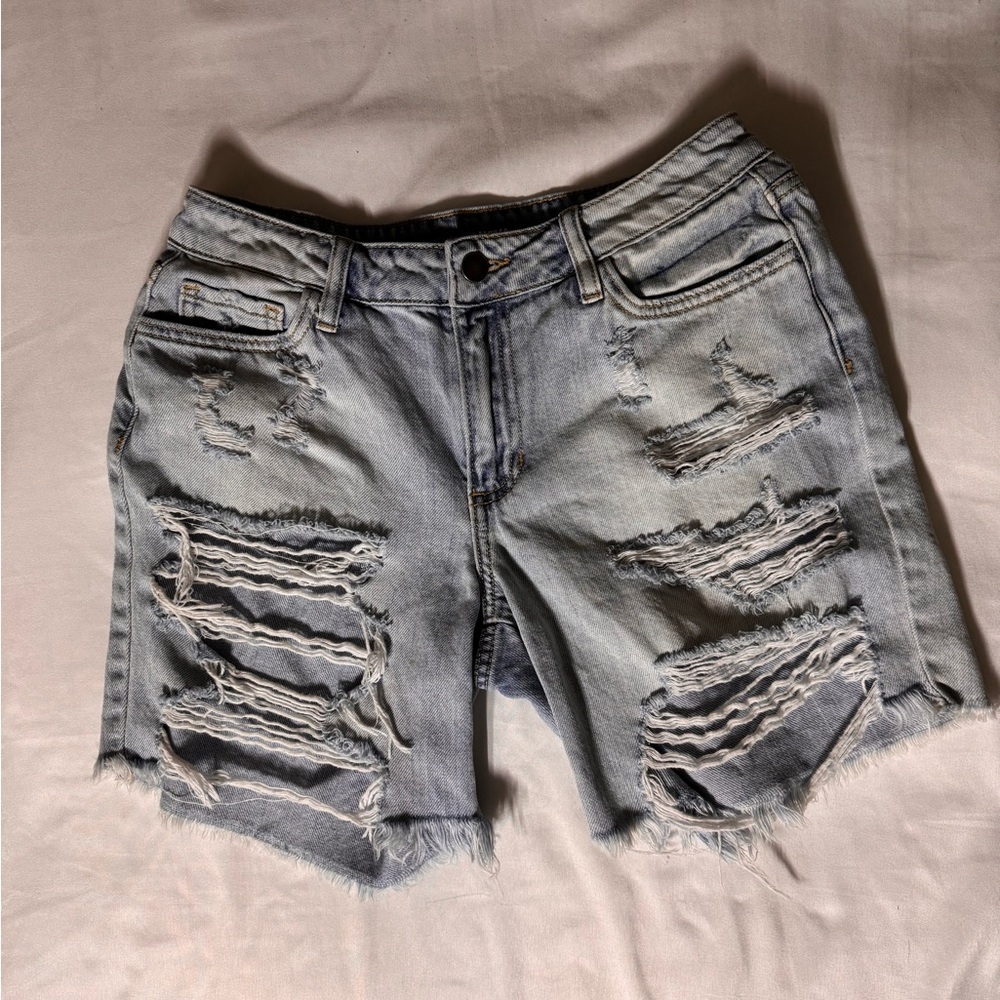 Fashion Nova distressed denim shorts